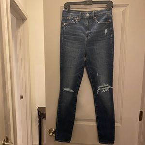 Gap skinny high waisted super stretch destroyed jeans